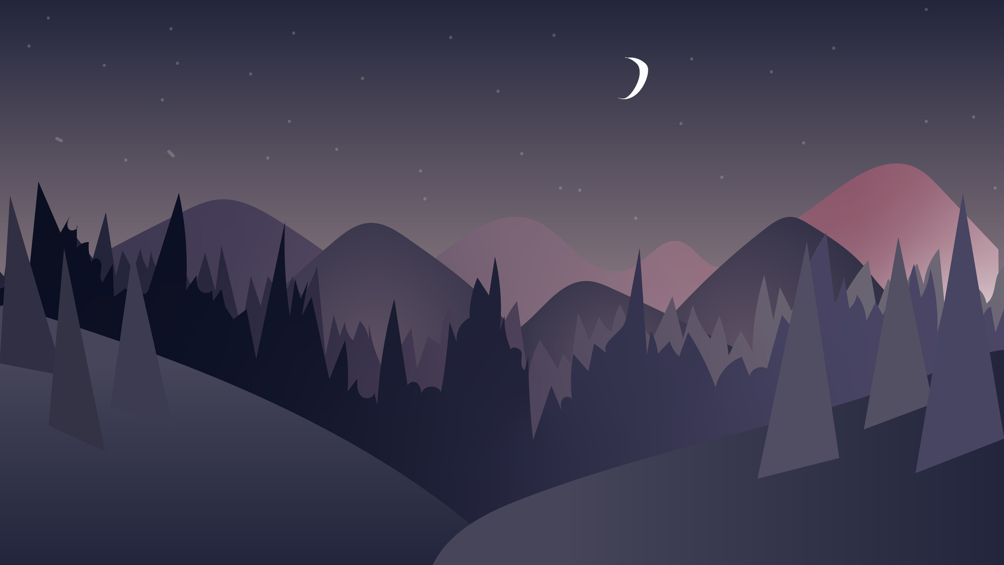 Night Landscape Illustration
